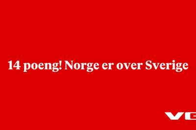 14 poeng! Norge er over Sverige