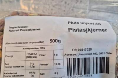 Pistasjkjerner tilbakekalles – inneholder muggsoppgift