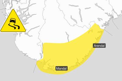 Utvider farevarsel for is. Hele området blir rammet