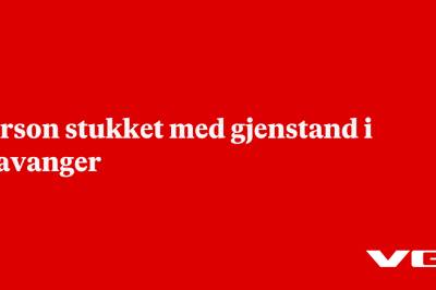Person stukket med gjenstand i Stavanger