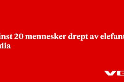 Minst 20 mennesker drept av elefant i India