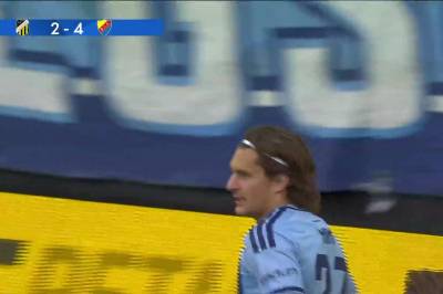 Nino Zugelj med mål mot BK Hacken