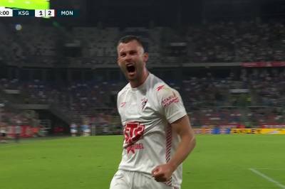 Erik Prekop med mål mot AS Monaco