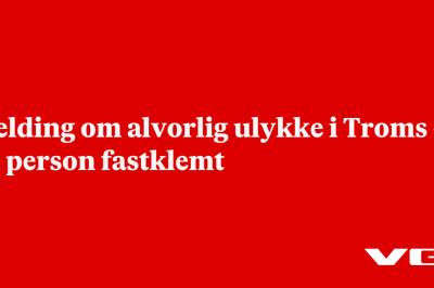 Melding om alvorlig ulykke i Troms – én person fastklemt