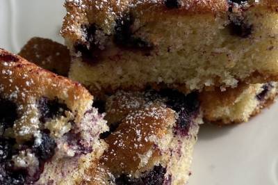 Sitron og blåbærkake