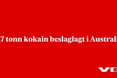 2,7 tonn kokain beslaglagt i Australia