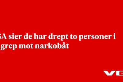 USA sier de har drept to personer i angrep mot narkobåt