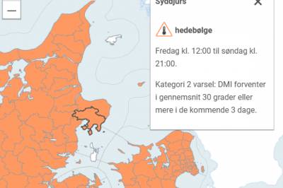 Varsel om hetebølge i Danmark