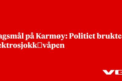 Slagsmål på Karmøy: Politiet brukte elektrosjokk­våpen