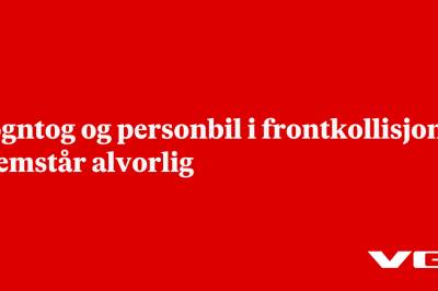 Vogntog og personbil i frontkollisjon: - Fremstår alvorlig