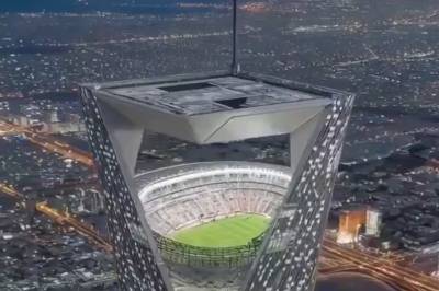 Saudi-Arabia presenterer planer om å bygge et fotballstadion på toppen av en 350 meter høy skyskraper