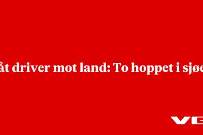 Båt driver mot land: To hoppet i sjøen