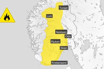 Skogbrannfare i store deler av landet