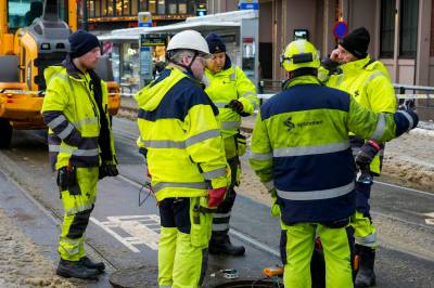 Trikkestans på Jernbanetorget i Oslo – strømmen kuttet i området