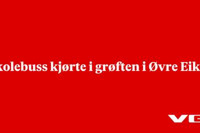 Skolebuss kjørte i grøften i Øvre Eiker