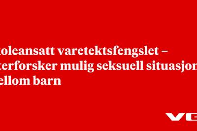 Skoleansatt varetektsfengslet – etterforsker mulig seksuell situasjon mellom barn