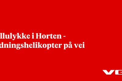 Fallulykke i Horten - redningshelikopter på vei
