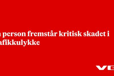 Én person fremstår kritisk skadet i trafikkulykke