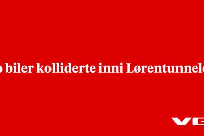To biler kolliderte inni Lørentunnelen
