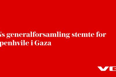FNs generalforsamling stemte for våpenhvile i Gaza