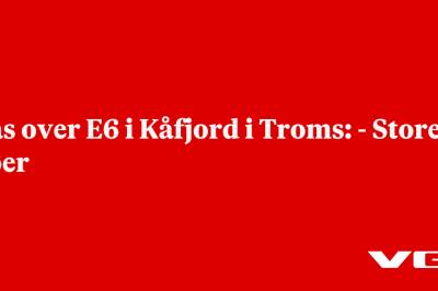 Ras over E6 i Kåfjord i Troms: - Store køer