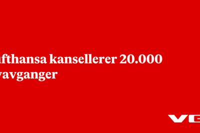 Lufthansa kansellerer 20.000 flyavganger