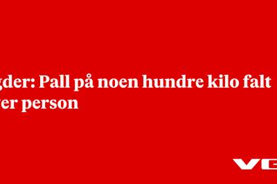 Agder: Pall på noen hundre kilo falt over person