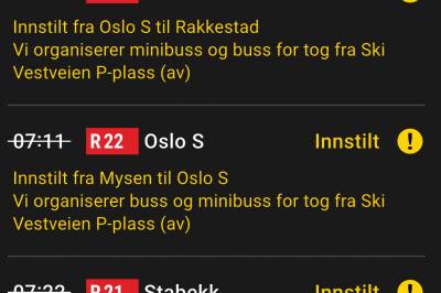 Buss for tog Oslo S – Ås/Rakkestad