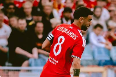 Manchester United, vel egentlig Bruno Fernandes kjører over Ipswich