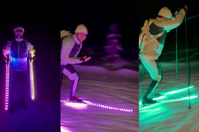 Gikk viralt med LED-ski