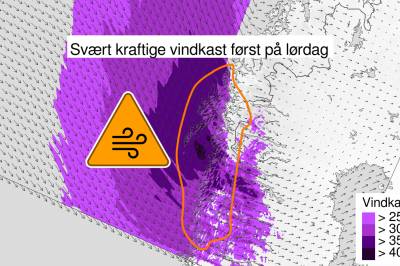 Hold på hatten - det varsles om kraftig uvær på Helgeland og Saltfjellet lørdag