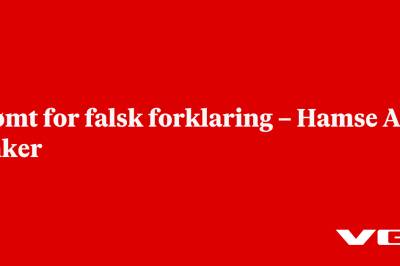Dømt for falsk forklaring – Hamse Ali anker