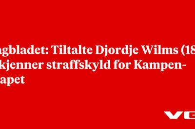 Dagbladet: Tiltalte Djordje Wilms (18) erkjenner straffskyld for Kampen-drapet