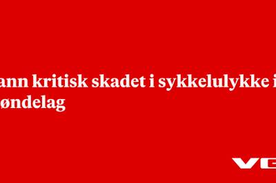 Mann kritisk skadet i sykkelulykke i Trøndelag