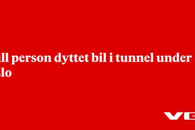 Full person dyttet bil i tunnel under Oslo