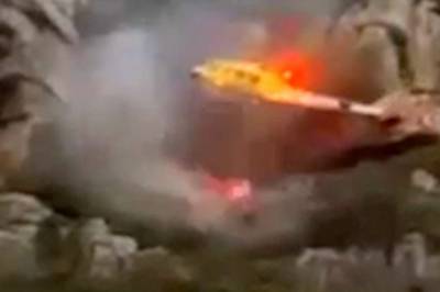 Her får helikopteret problemer