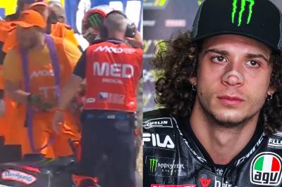 MotoGP-lederen Marco Bezzecchi ber om unnskyldning til en banevakt i tårer etter en aggressiv handling som førte til diskvalifisering