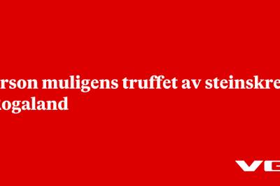 Melding om at person er truffet av steinskred i Rogaland