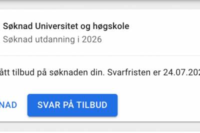 Samordna opptak-svar er ute