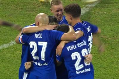 Miha Zajc med mål mot Kauno Zalgiris