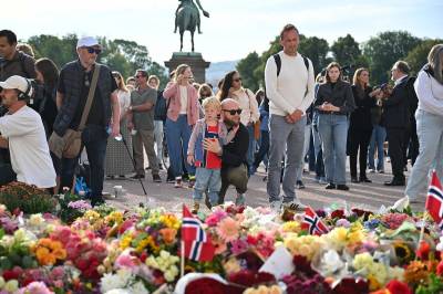 Blomster på Slottsplassen