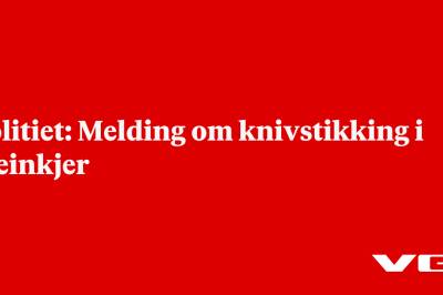 Politiet: Melding om knivstikking i Steinkjer