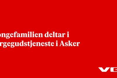 Kongefamilien deltar i sørgegudstjeneste i Asker