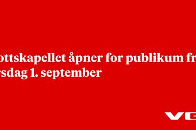 Slottskapellet åpner for publikum fra tirsdag 1. september