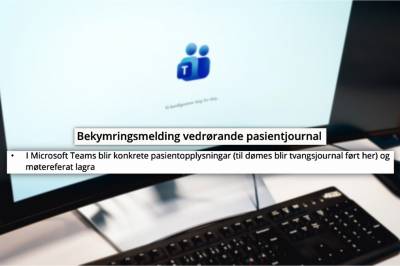 Skal ha ført pasient­journal i Teams – no granskar Data­tilsynet saka