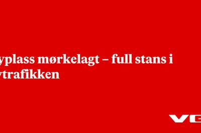 Flyplass mørkelagt – full stans i flytrafikken
