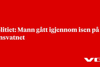 Politiet: Mann gått igjennom isen på Jonsvatnet
