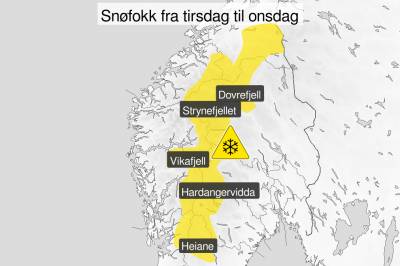 Sender farevarsel: – Veger kan bli stengt