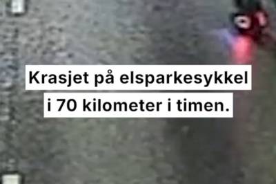 Krasjet på elsparke­sykkel i 70 km/t