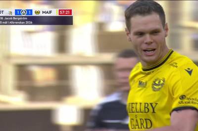 Jacob Bergstrom setter 1-1 mot IFK Göteborg